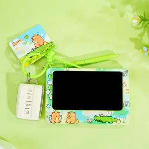 Children LCD writing tablet portable electronic drawing board with cute cartoon design and pen.