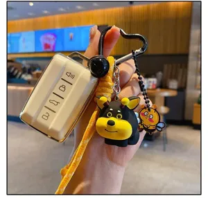DIY Bee Puppy Car Key Case Resin Figurine Cute Bag Pendant Keychain Accessory Gift