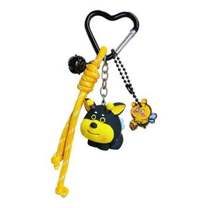 DIY cute bee puppy keychain resin bag charm exquisite key ring hanging ornament aesthetic