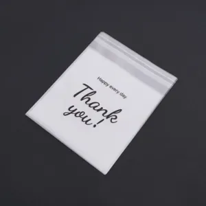 Transparent self-adhesive packaging bag detail, clear plastic cookie and jewelry storage pouch.
