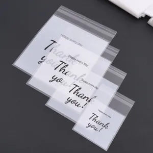 Clear frosted self-sealing bags cookie biscuit packaging ziplock pouches for DIY jewelry accessories.