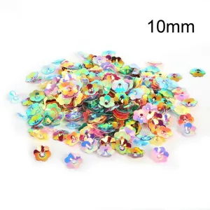 Paillettes di fiori colorati da 10mm per fai da te, accessori lucidi per gioielli.