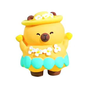 Original Capybara Resin Figurine Island Vacation Cute Cartoon Animal Car Ornament Home Desktop Decoration Creative Craft