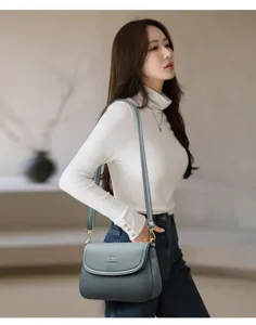Modische Damen Umhängetasche PU Leder Retro Crossbody Bag elegante Handtasche für Frauen