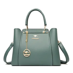 Luxus Damen PU Leder Handtasche, elegante Schultertasche mit Griff und schönem Design.