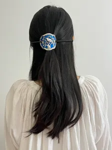 Vintage cloisonne enamel hair stick blue bird hairpin traditional ethnic ponytail hair accessory