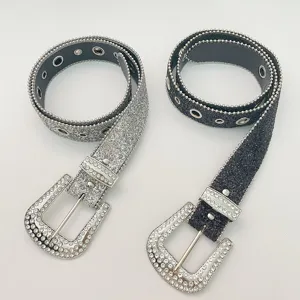 Women rhinestone belt sparkly bling waist belt stylish diamond studded jeans belt fashion accessory