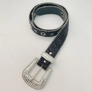 Women rhinestone belt sparkly western bling waist belt for jeans fashion casual dress party shine