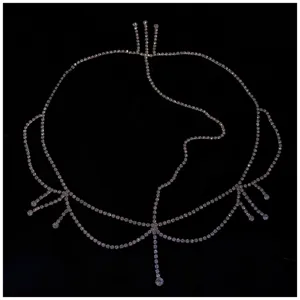 Exquise chaîne de tête en strass bijou de front scintillant accessoire cheveux détail