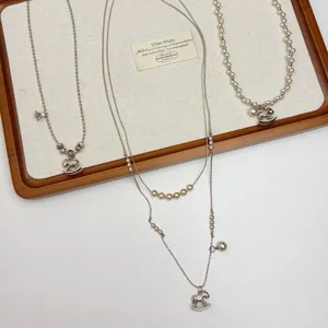 Niche ontwerp zirkoon kralen pony ketting set delicate sleutelbeinketting mode sieraden voor vrouwen