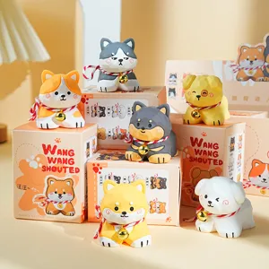 Mignon chien figurine bureau ornement créatif voiture intérieur résine décoration jouet