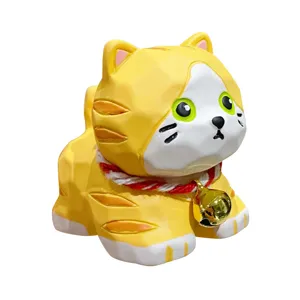 Simpatica statuetta di gatto in stile legno decorazione da scrivania per auto