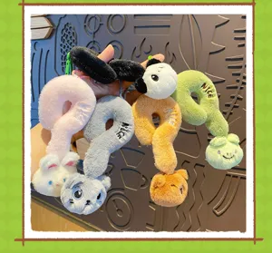 Cute cartoon pet plush question mark keychain soft animal bag pendant bestie accessories