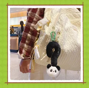 Cute plush question mark panda keychain, fashion bag pendant for friends and couples.