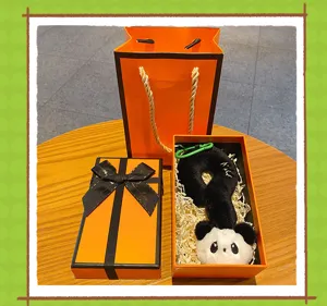 Cute cartoon panda plush question mark keychain bag pendant plushie charm cute accessory