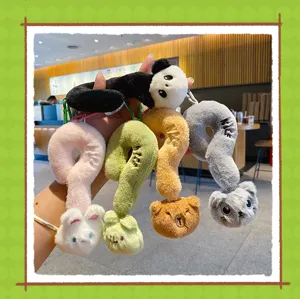 Cute cartoon plush question mark keychain, soft animal bag charm pendant for daily use