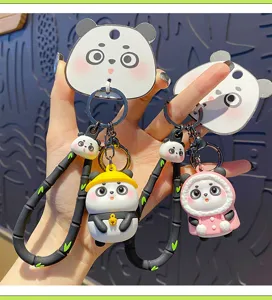 Cute panda keychain cute cartoon doll backpack pendant fashion couple accessory bag charm