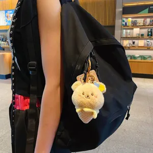Fluffy ice cream bear keychain cute plush doll bag charm stylish bestie gift accessory