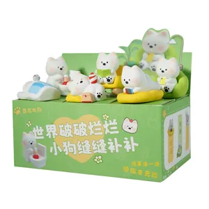 Cute West Highland White Terrier resin dog figurine display set for home desktop and car decor.