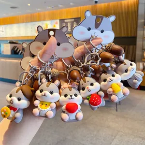 Mignon porte-clés hamster dessin animé mode accessoires voiture sac pendentif principal