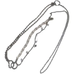 Multi-layer waist chain body chain hip hop pearl rhinestone charm metallic accessory cool style