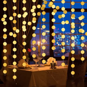 Gold circular garlands hanging party decorations for wedding birthday holiday party celebration layout.