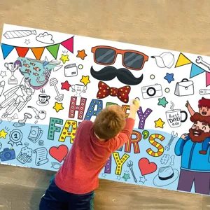 Riesiges Vatertag Malposter Banner für Kinder DIY Kunsthandwerk und Partydekoration.