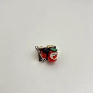 Bague créative mini nourriture glaçage avec gâteau fourchette pot confiture, mignon.
