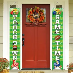 American football door banners set touchdown game time sports party decorations fabric hanging