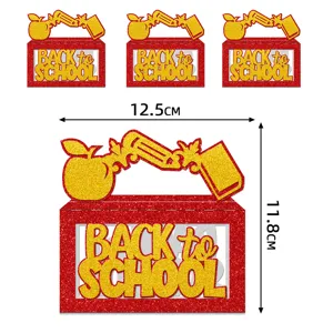 Glitzernde Schulanfang Geschenkbox und Bonbonbox für Kindergarten und Schulparty Deko.