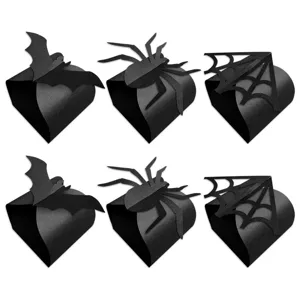 Halloween Spinnennetz Süßigkeiten Boxen Fledermaus Papier Geschenkboxen Party Deko Schwarz Ausgehöhlte Spinnen Box