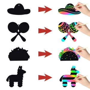 Mexikanisch Cinco de Mayo Kratzbild Set bunte Party DIY hängende Dekoration Basteln