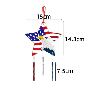 Amerikanischer Unabhängigkeitstag Stern Windspiel mit Adler Muster und Metallröhren Party.
