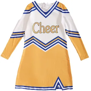 Children long sleeve cheerleading dress team uniform performance costume size 130.