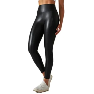 Women High Waist Faux Leather Leggings Black Skinny Stretch Pants Fall Winter Fashion Main