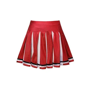 Rood witte geplooide cheerleader rok dames danskostuum podium optreden punk stijl