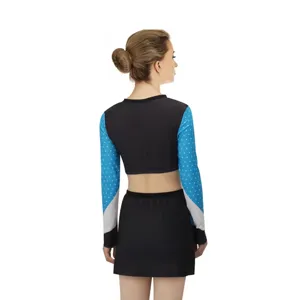 Cheerleader costume set for girls performance stage wear short crop top and skirt outfit.