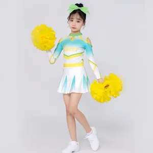 Kids cheerleading uniform set for school sports meet and dance performance active wear.