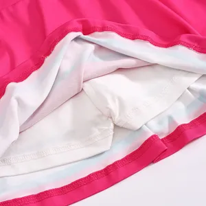 Detailaufnahme Kinder Cheerleader Rock Innenhose Futter rosa weiss Sportbekleidung