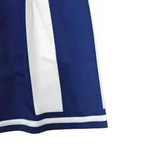 Kids cheerleader performance skirt detail blue white stripes sports dance costume cute outfit