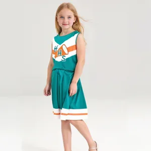 Set uniforme cheerleader bambini vestito smanicato costume performance sportiva palco