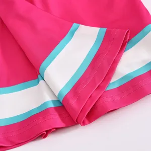 Kinder Cheerleader Kostüm Rock Detail pink weiß blau gestreift Sportbekleidung Kleidung