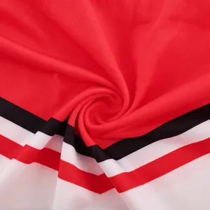 Yfisma stolis cheerleading se kokkino mavro aspro vasiki opsis me zontana chromata kai poiotita.