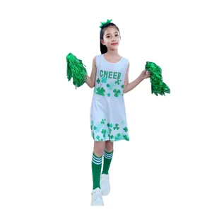 Children cheerleading costume set kids school sports competition uniform sleeveless dress