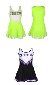 Women cheerleading uniform set sleeveless crop top pleated skirt performance outfit