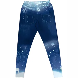 Christmas fake denim printed leggings high waist elastic slim fitness yoga pants