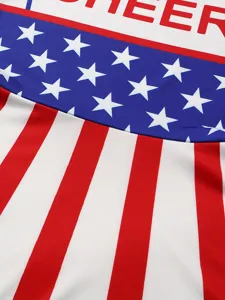 Mooie Amerikaanse vlag cheerleading jurk voor kinderen met sterren en CHEER print