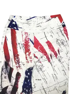 Women American flag printed bell bottom pants retro fashion high waist slim fit long trousers