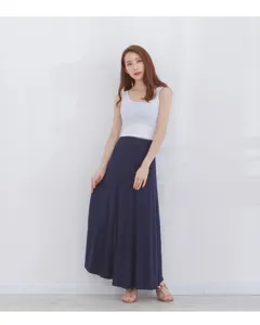 Women high waist long pleated skirt casual A-line maxi skirt summer casual daily wear