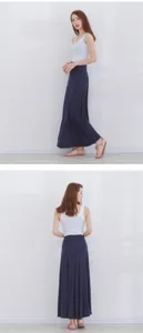 Detailed view of the women's high-waist maxi skirt showing its elegant flow and fit.